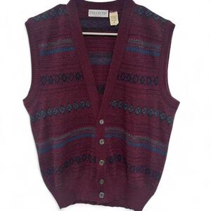 Collectif Men's Burgundy Gilet